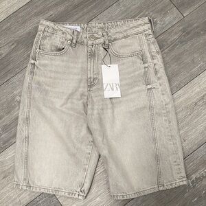 🆕 2024 ZARA HIGH WAIST TRF DENIM SHORTS